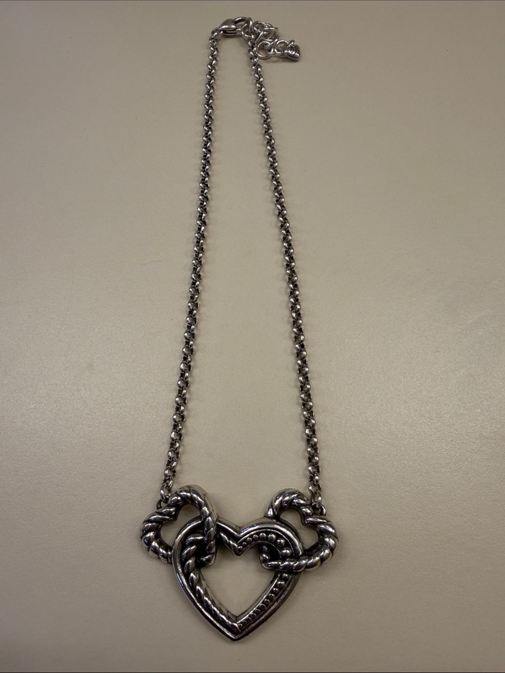 Brighton Silver Heart Knot Pendant Necklace